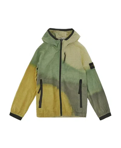 Stone Island Garment-dyed Hooded Jacket In Yellow