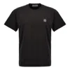 Stone Island Black Jersey Compass Patch T-shirt In Blue