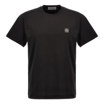 STONE ISLAND STONE ISLAND GARMENT DYED LOGO T-SHIRT 'BLACK'