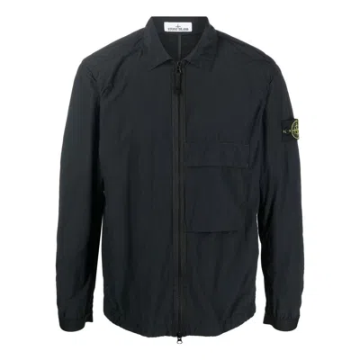 Stone Island Garment Dyed Naslan Light Overshirt 'black'