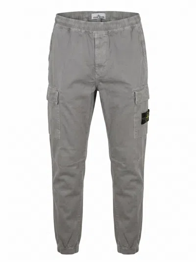 Stone Island Logo-patch Cargo Pants In Gray