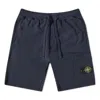 Stone Island Garment Dyed Sweat Shorts 'navy' In Blue