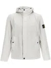 Stone Island Garment-dyed Windbreaker In Silver