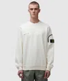 Stone Island Garment Dyed Zip Arm Pocket Sweatshirt In Ivory