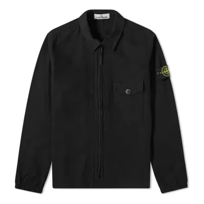 Stone Island Garment Dyed Zip Shirt Overshirt 'black'
