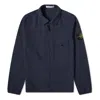 Stone Island Comfort-fit Overshirt With Gusseted Chest Pocket In Blue