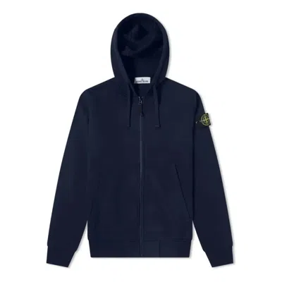 Stone Island Garment Dyed Zip Through Hoodie 'navy'