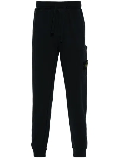 Stone Island Garment-dyed Organic Cotton Joggers In Black