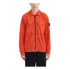 Stone Island Gd Cotton Zip Overshirt 'orange Red'