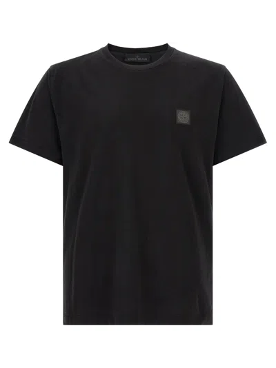 Stone Island Ghost Badge Logo T-shirt In Black