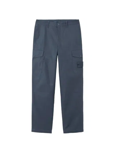 Stone Island Ghost Canvas Cargo Pants In Blue