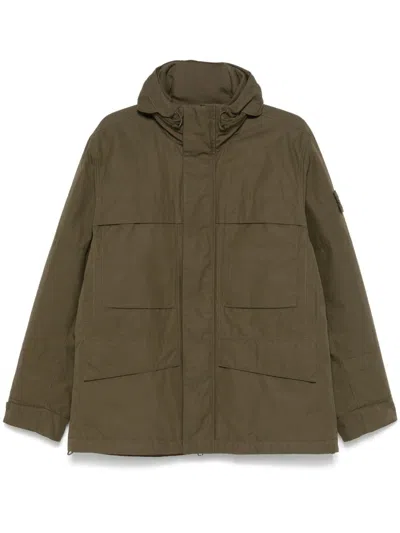 Stone Island Military Green Multi-pocket Jacket With Hood