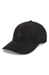 Stone Island Ghost Compass Logo Patch Baseball Cap In Black