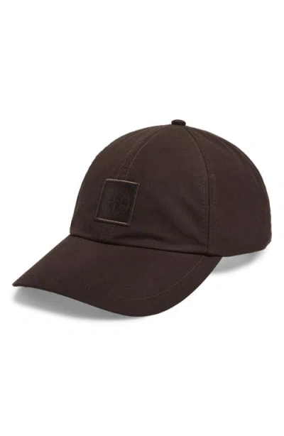 Stone Island Ghost Compass Logo Patch Baseball Cap In Brown
