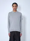 Stone Island Men Ghost Compass Patch Polo Shirt In Gray