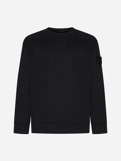 Stone Island Ghost Cotton Sweatshirt In Black