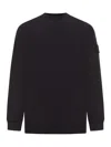 Stone Island Ghost Stretch Cotton Fleece Sweatshirt Clothing In Black
