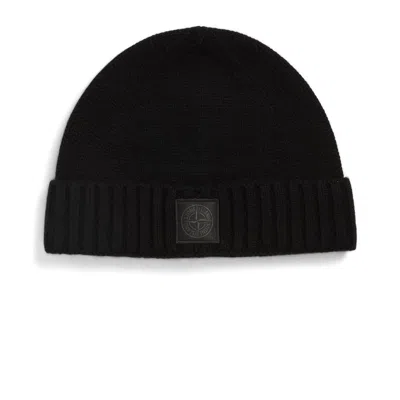Stone Island Ghost Cuffed Cashmere Beanie In Gold