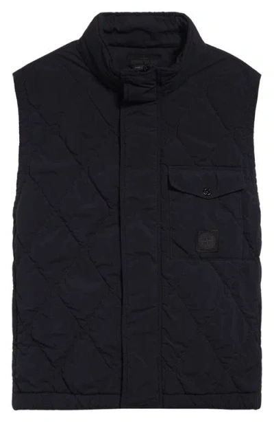 Stone Island Ghost Diamond Quilted Puffer Vest In V0029 Black