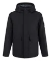 Stone Island Compass Patch Hooded Jacket In Blue