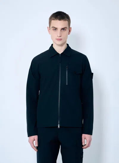 Stone Island Ghost Jacket With Logo Patch In Black