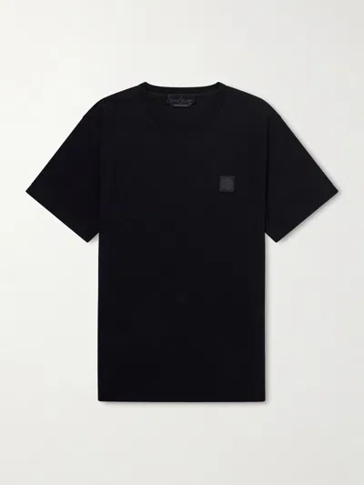 Stone Island Man T-shirt Midnight Blue Size Xxl Cotton In Black