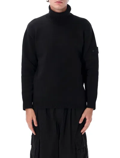Stone Island Ghost Monochrome Turtleneck Sweater In Black