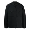 Stone Island Ghost Zip-up Overshirt In Black