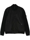 Stone Island Performance Twill Wool Bomber Jacket In Black  