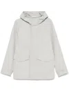 Stone Island Gray Weatherproof Cotton Canvas Coat In Multi