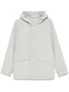 Stone Island Gray Weatherproof Cotton Canvas Coat In Multi