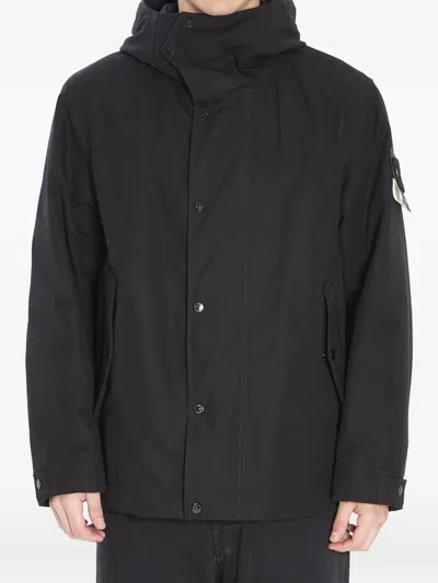 Stone Island Long-sleeved Cotton Jacket In Black