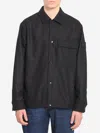 Stone Island Ghost Virgin Wool Blend Overshirt In Black