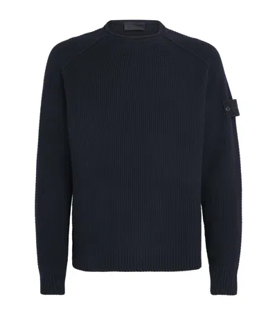 STONE ISLAND GHOST PIECE VIRGIN WOOL CABLE-KNIT SWEATER