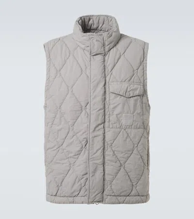 Stone Island Ghost Quilted Padded Vest In Grey