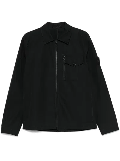 Stone Island Logo-patch Pocket Jacket In Black