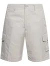 Stone Island Gray Weatherproof Cotton Canvas Ghost Shorts In Grey