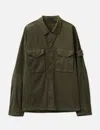 Stone Island Ghost Stretch Cotton Twill Overshirt In Green