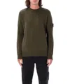 Stone Island Wool-blend Compass-patch Sweater In Green