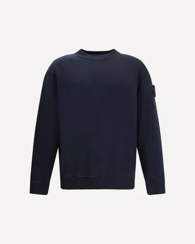 Stone Island Ghost Sweatshirt In Stretch Cotton In Blue