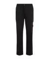 Stone Island Black Slim Cargo Pants With Elasticated Waist And Logo Patch In Stretch Cotton Man In Black