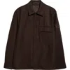 Stone Island Ghost Virgin Wool Blend Overshirt In Brown