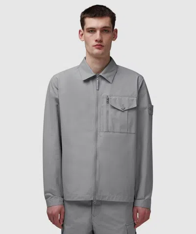 Stone Island Ghost Waterproof Cotton Overshirt In Dust