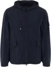 Stone Island Ghost Windbreaker In Brushed Nylon In Blue