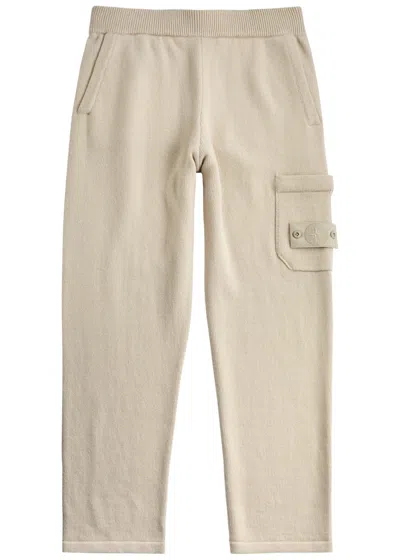Stone Island Ghost Wool Sweatpants In Beige