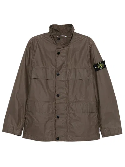 STONE ISLAND WAXED PIGMENT COTTON TELA FIELD JACKET