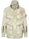 Stone Island Compass-badge Hooded Jacket In Beige