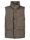 Stone Island Padded Oversized Jacket With High Collar And Flap Pocket In Gray