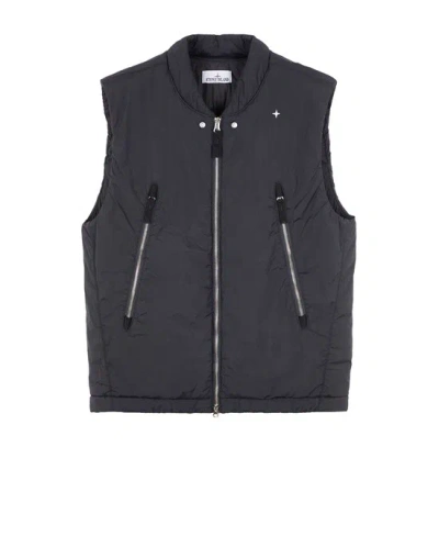 Stone Island Gilet Noir Polyamide, Élasthanne, Polyuréthane Étalé In Black
