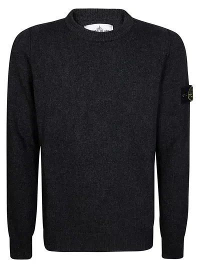 Stone Island Black Fitted Crew Neck Sweater